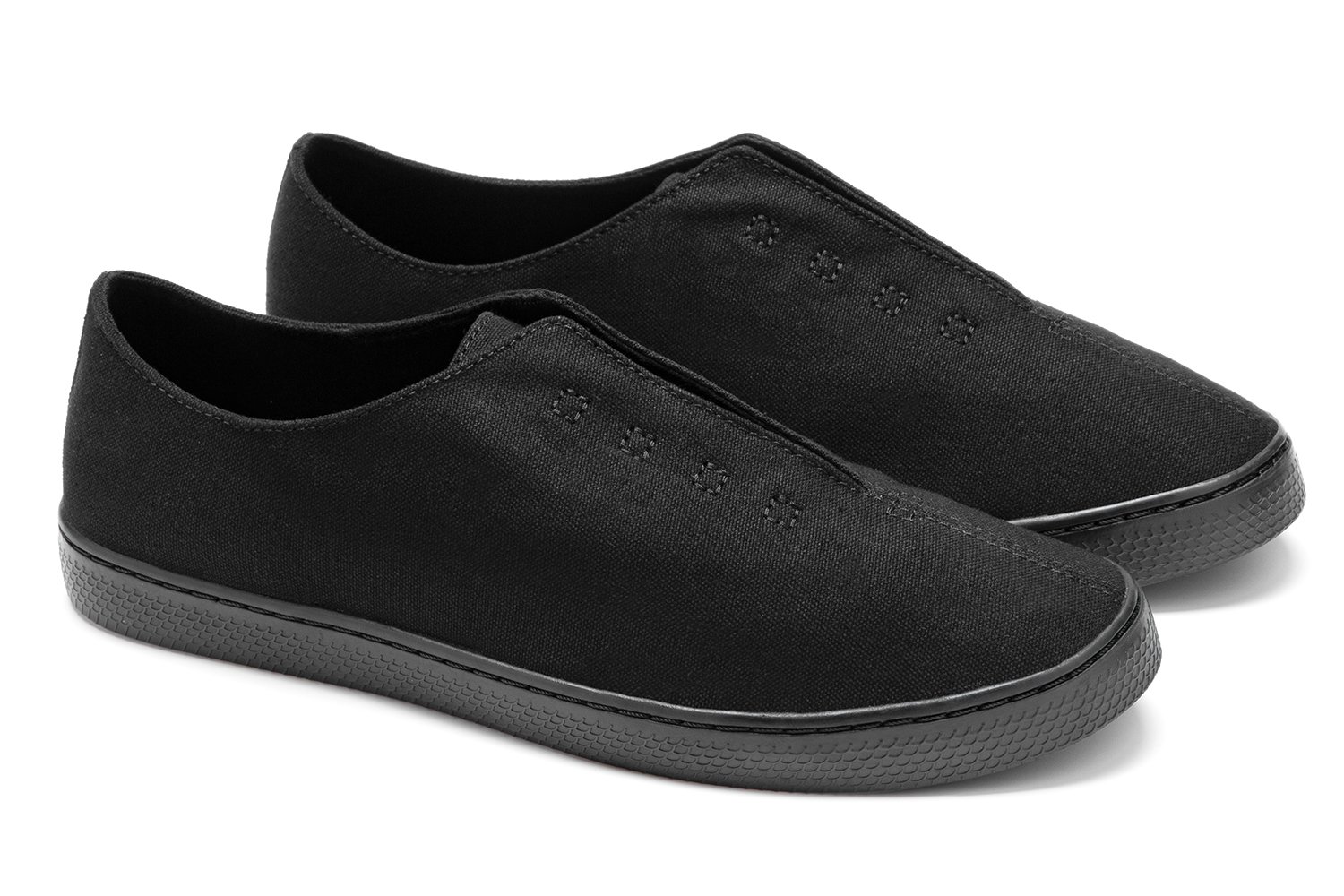 Slip-On Canvas Minimal – Unisex Canvas Sneakers – Black