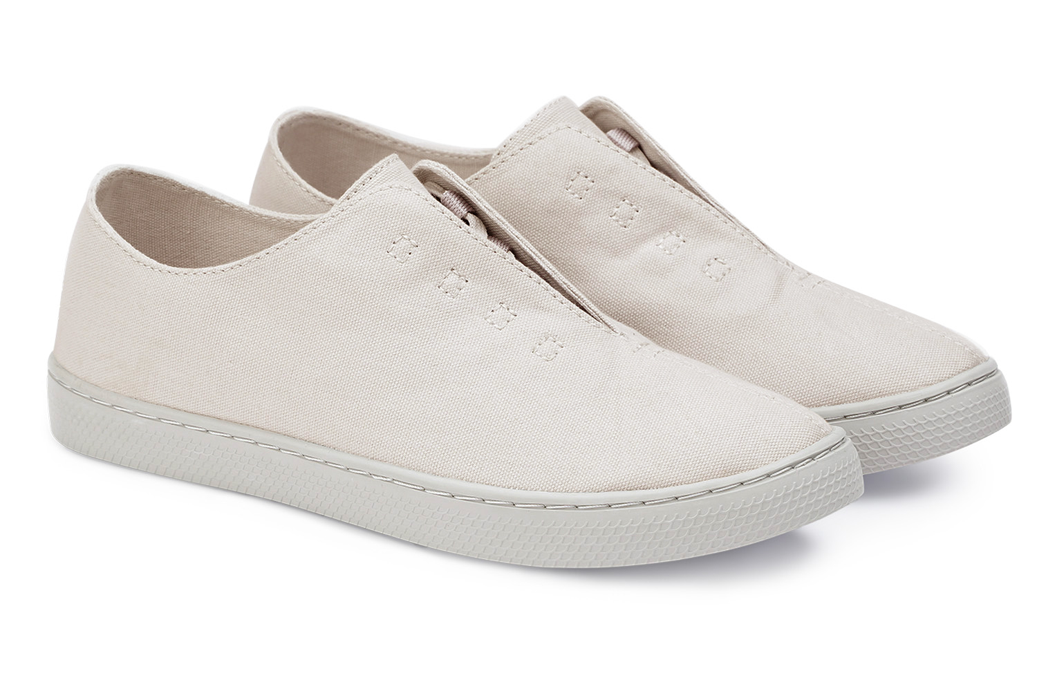 Slip-On Canvas Minimal – Unisex Canvas Sneakers – Light Grey