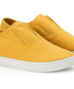 Alternative view of Slip-On Canvas Minimal – Unisex Canvas Sneakers – Mustard Yellow