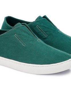 Alternative view of Slip-On Canvas Minimal – Unisex Canvas Sneakers – Olive Green