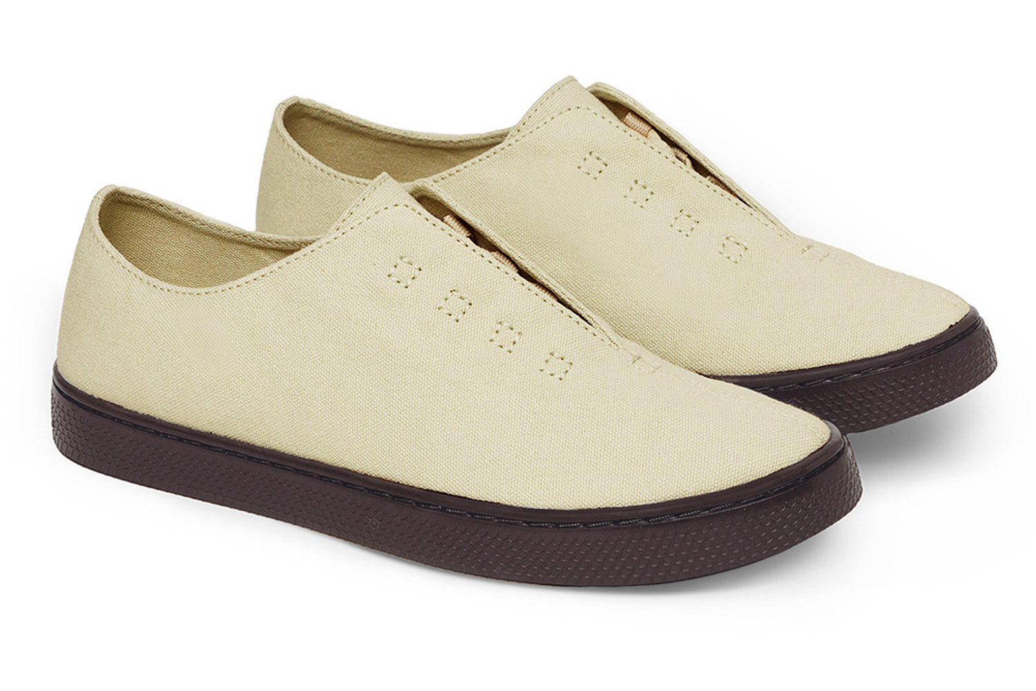 Slip-On Canvas Minimal – Unisex Canvas Sneakers – Light Yellow