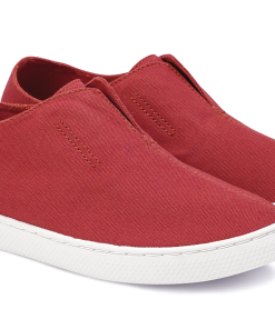 Alternative view of Slip-On Canvas Minimal – Unisex Canvas Sneakers – Deep Red