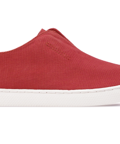 Slip-On Canvas Minimal – Unisex Canvas Sneakers – Deep Red